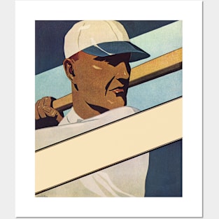 Vintage Sports Baseball Batter, Stylized Art Posters and Art